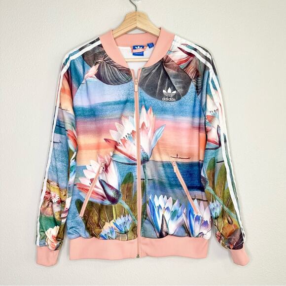 Adidas x Farm Curso d' Agua Track Jacket Bomber Jacket Zip Up Size Medium - Picture 3 of 8